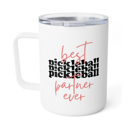 Custom Best Pickleball Partner Ever Insulated Coffee Mug, 10 oz