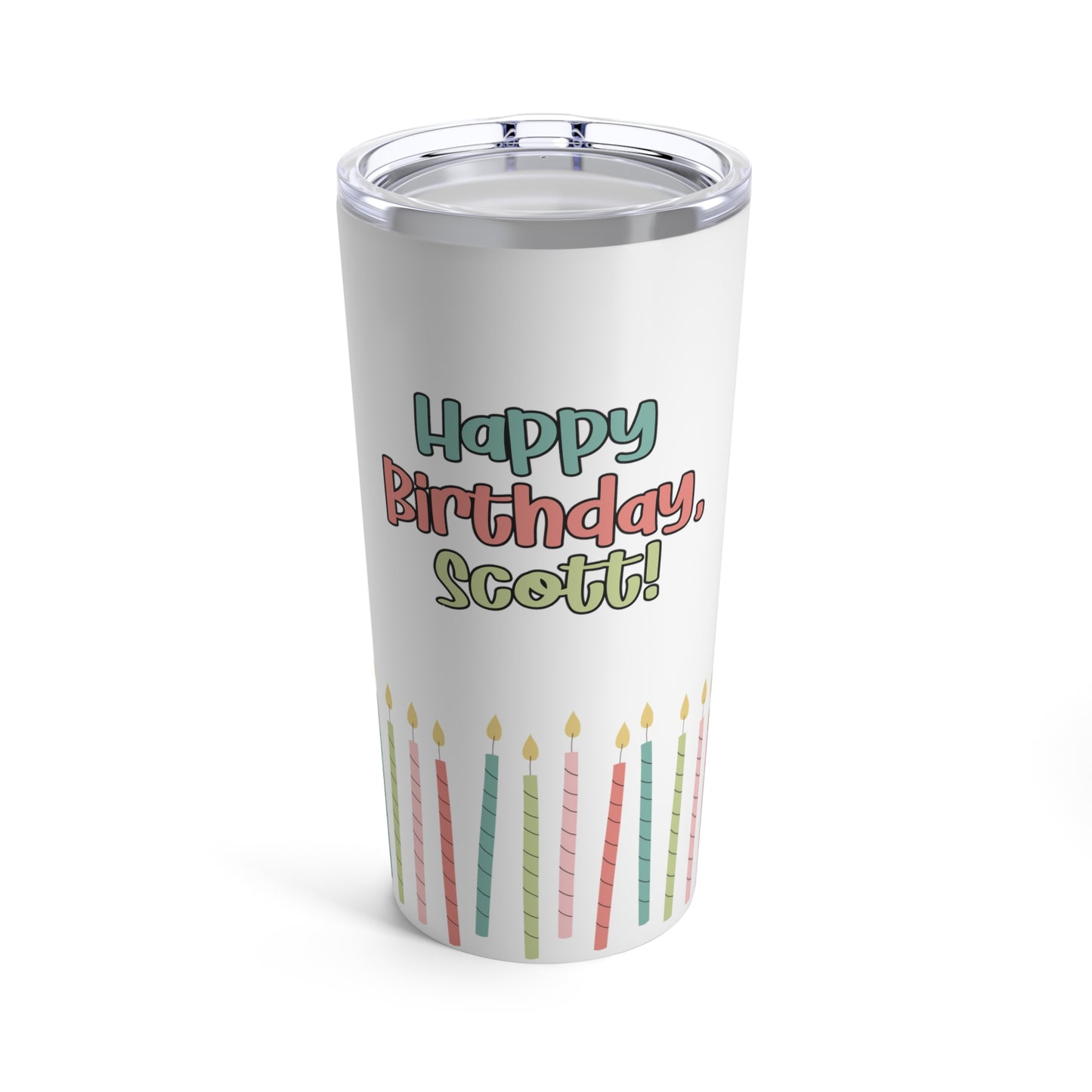 Custom Happy Birthday CandlesTumbler 20 oz