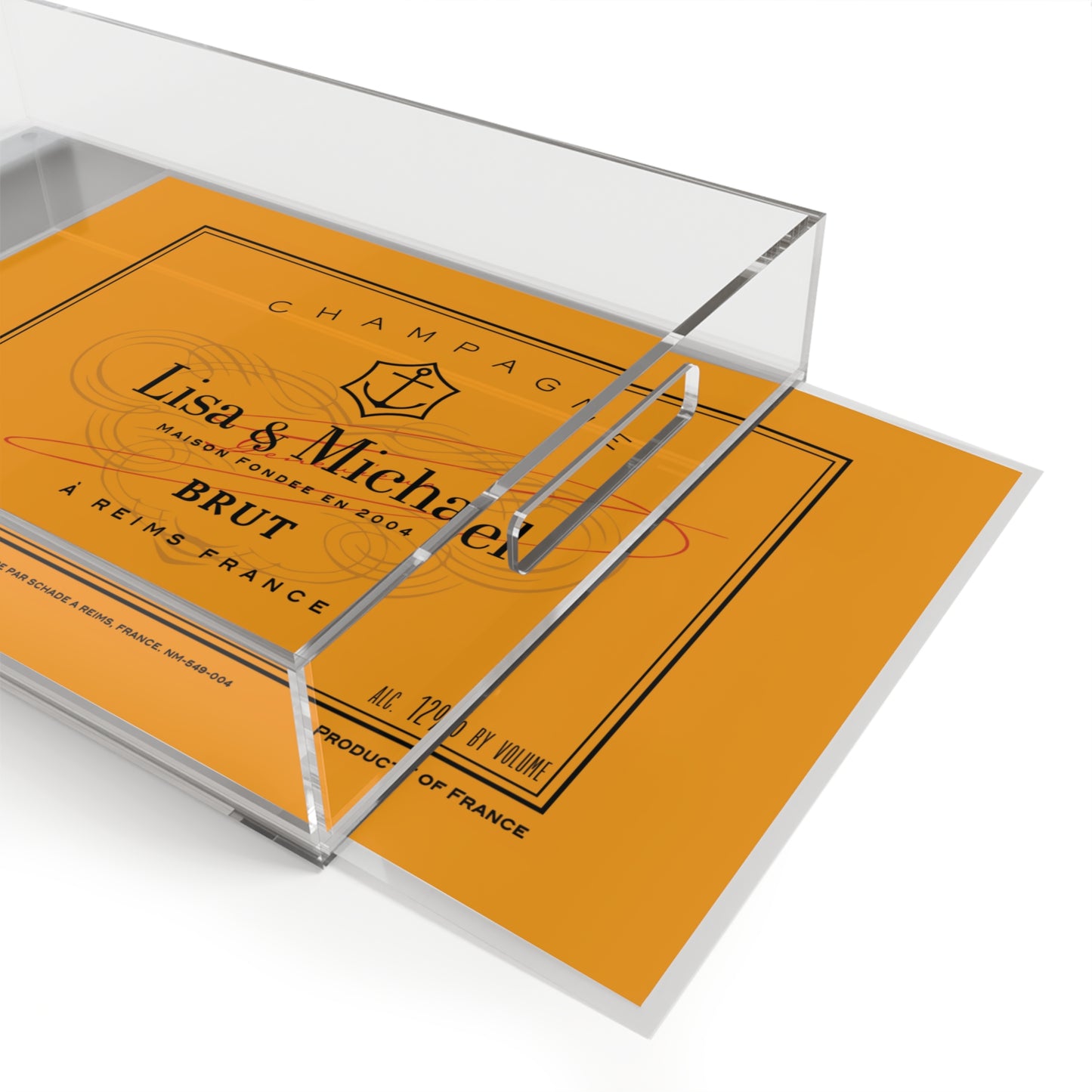 Custom Veuve Clicquot Label Acrylic Serving Tray