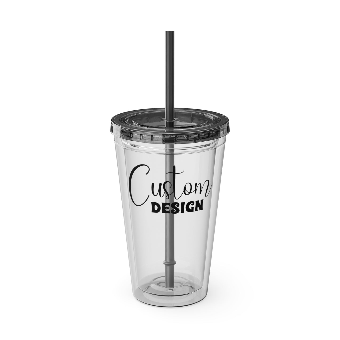 Custom Sunsplash Tumbler with Straw, 16 oz