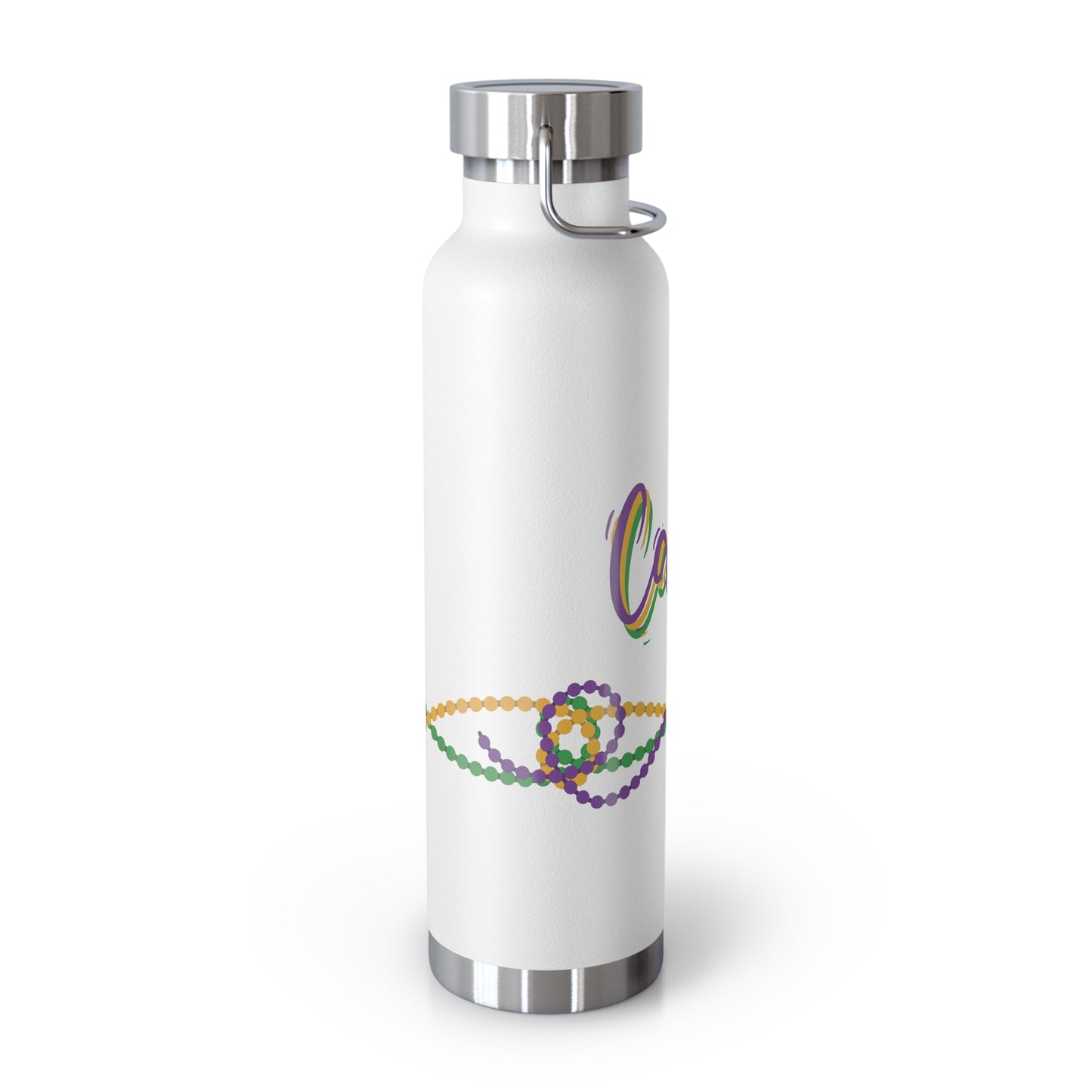 Custom Mardi Gras Copper Vacuum Insulated Bottle, 22 oz