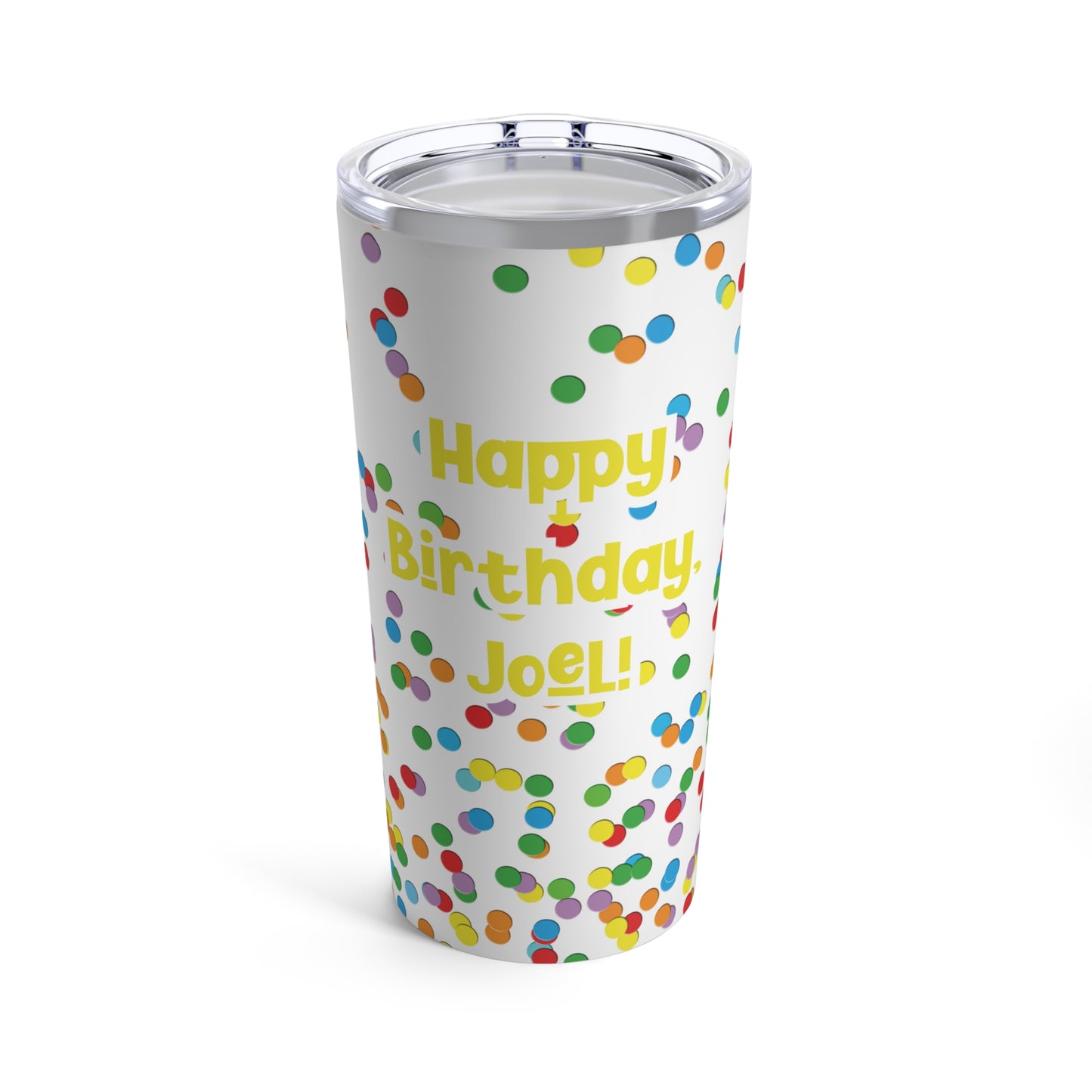 Custom Happy Birthday Confetti Tumbler 20 oz