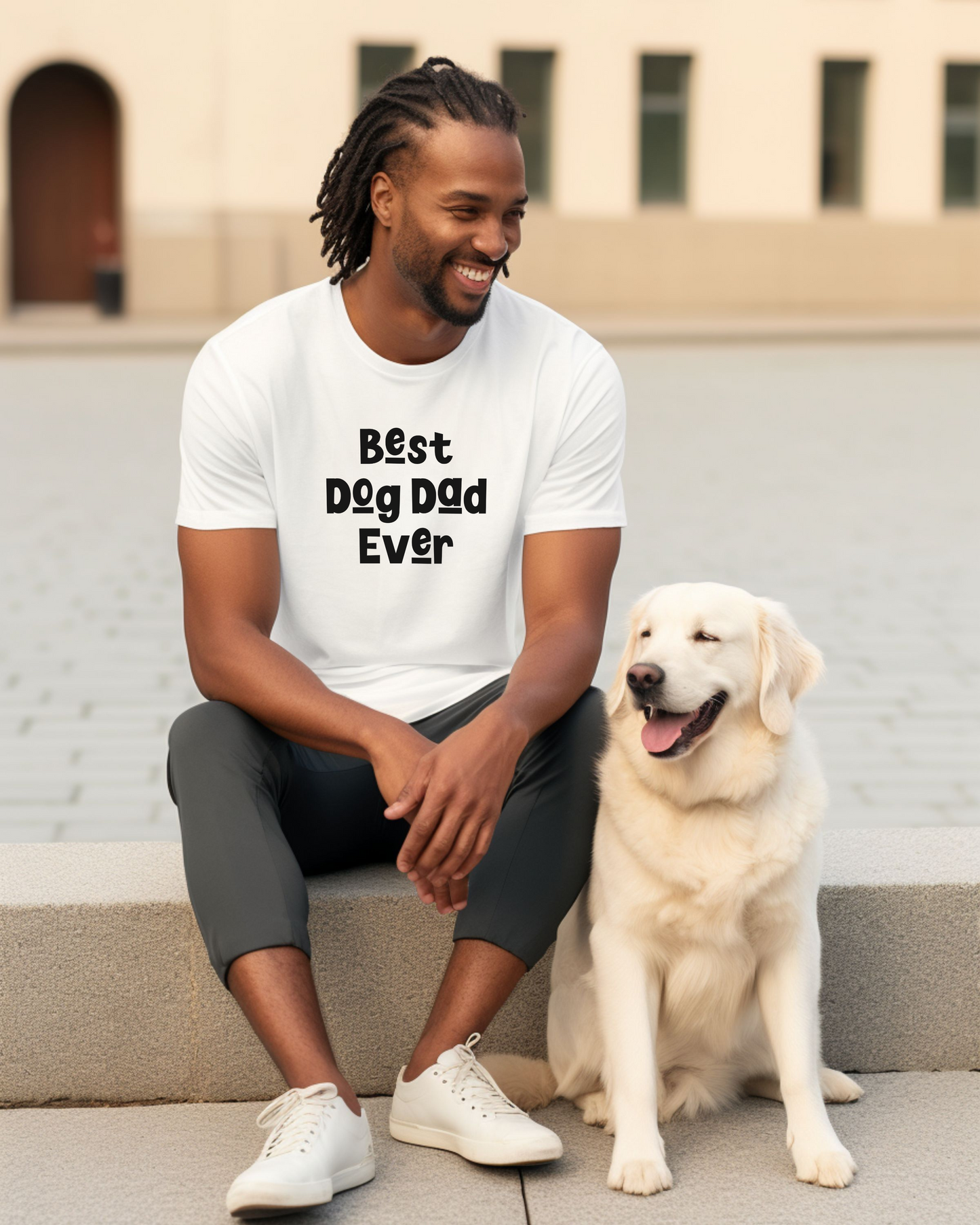 Best Dog Dad Ever Jersey Short Sleeve Tee