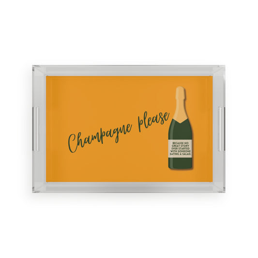 Champagne Please Acrylic Serving Tray