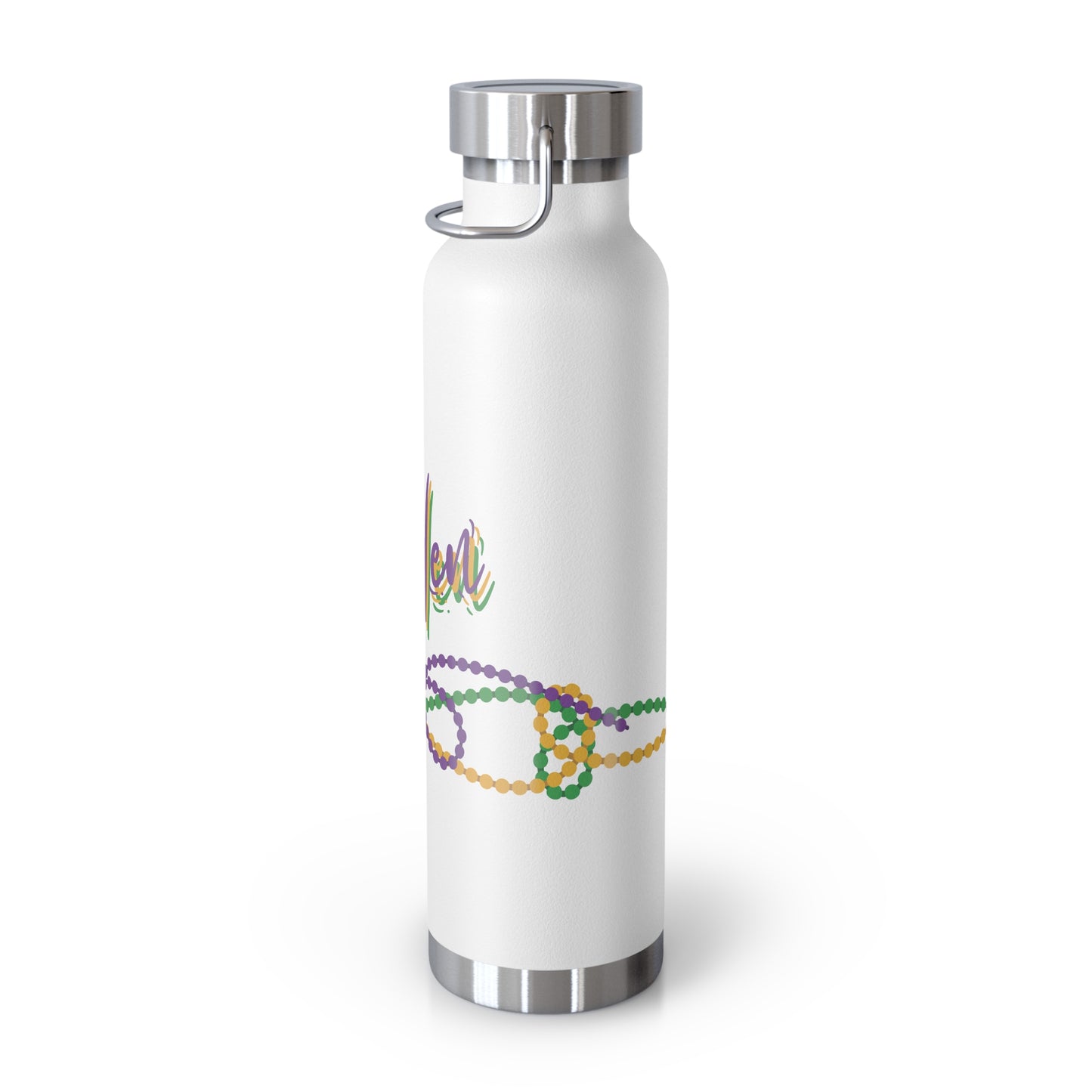 Custom Mardi Gras Copper Vacuum Insulated Bottle, 22 oz