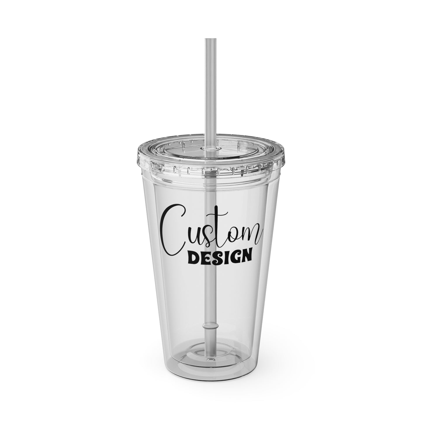 Custom Sunsplash Tumbler with Straw, 16 oz