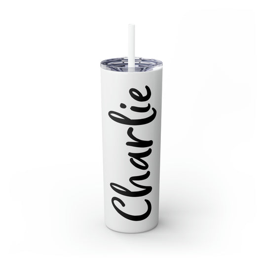 Custom Skinny Tumbler with Straw, 20 oz