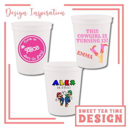 Custom Stadium Cups, Plastic, Full Color Standard Imprint