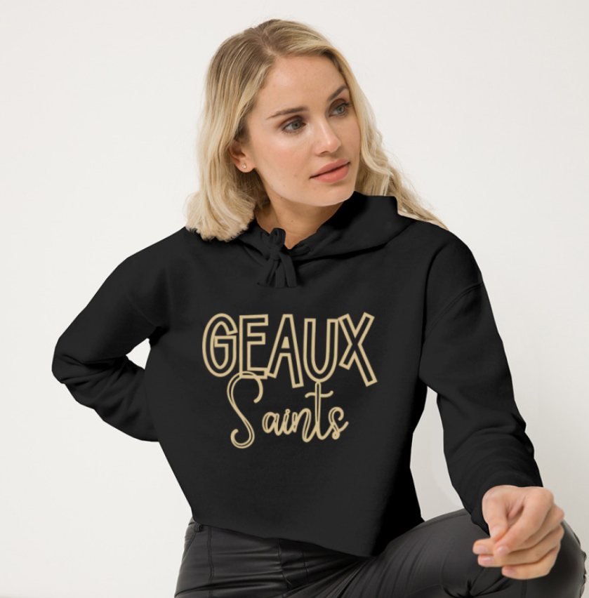 Geaux Saints Cropped Hoodie