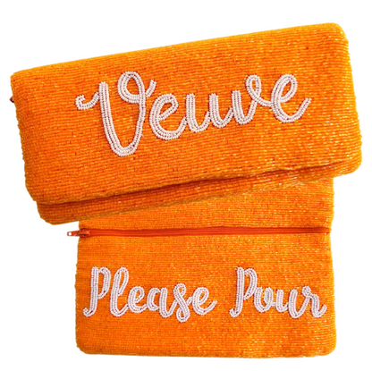 Handmade 'Veuve Please Pour' Clutch