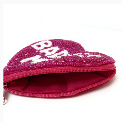 Badass Mom Beaded Coin Purse