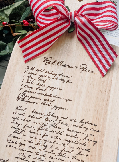 Custom Handwritten Recipe Cutting Board