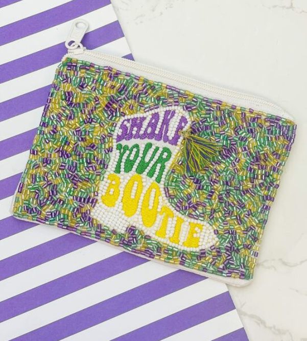 Shake Your Bootie Beaded Zip Pouch