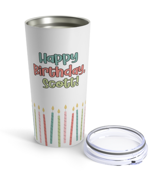 Custom Happy Birthday CandlesTumbler 20 oz