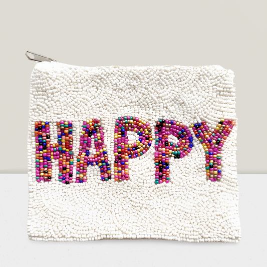 Happy Beaded Coin Purse