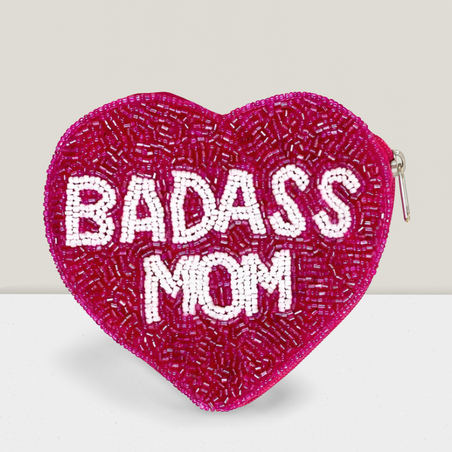 Badass Mom Beaded Coin Purse