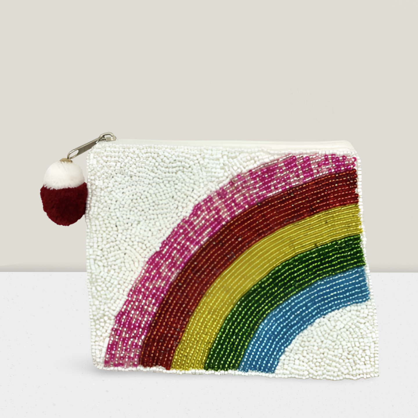 Rainbow Beaded Coin Purse