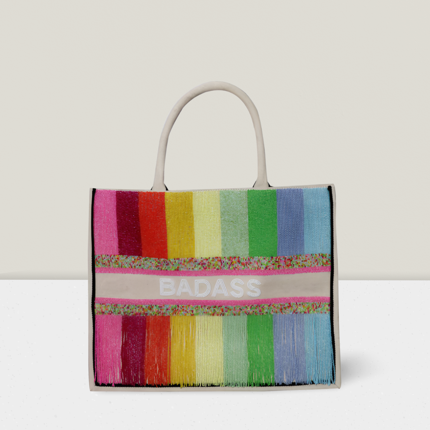 Custom Rainbow Fringe Tote