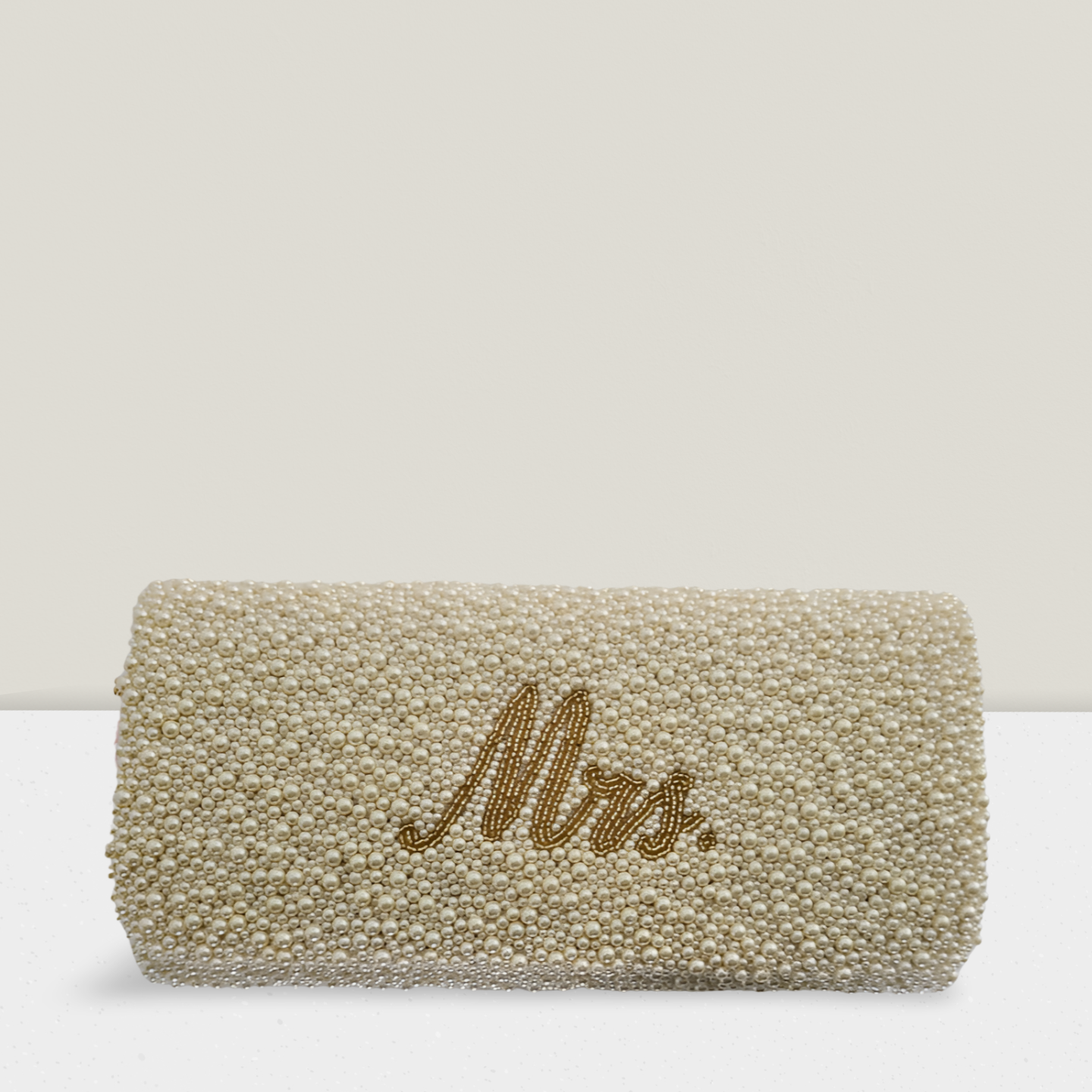 Custom Mrs. Beaded Clutch with Wedding Date