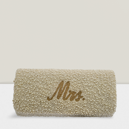 Custom Mrs. Beaded Clutch with Wedding Date