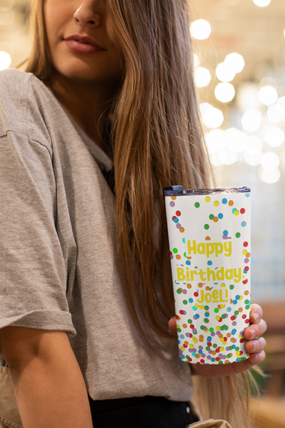 Custom Happy Birthday Confetti Tumbler 20 oz